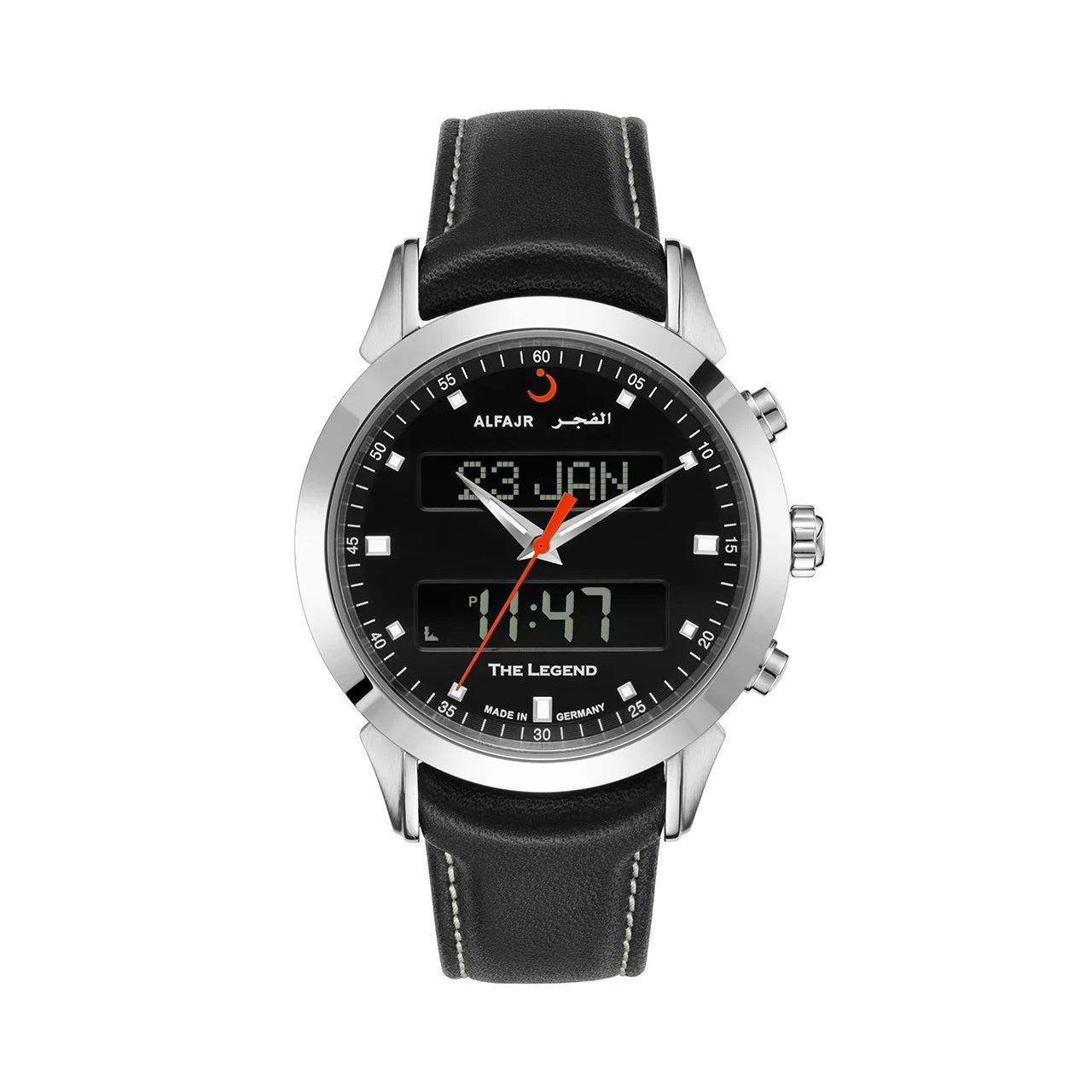 Alfajr WA-30L The Legend 360 Leather Black leather/Black dial