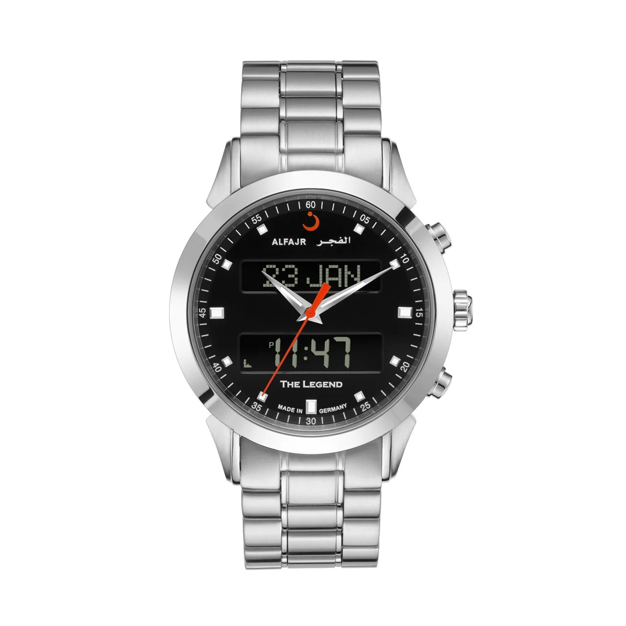 Alfajr Watch WA-30SS Stainless steel/Black dial