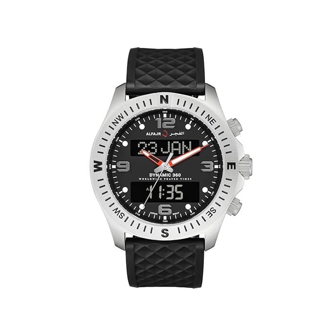 ALFAJR Watch WH 24 Silver Black-Dynamic 360 Rubber