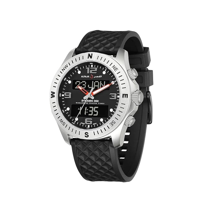 ALFAJR Watch WH 24 Silver Black-Dynamic 360 Rubber