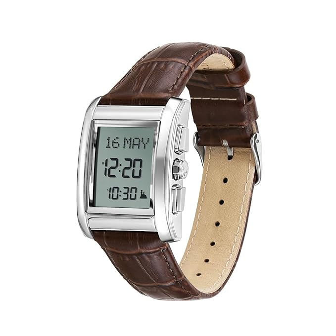 Classic Watch WS-06L-Silver, Brown leather strap