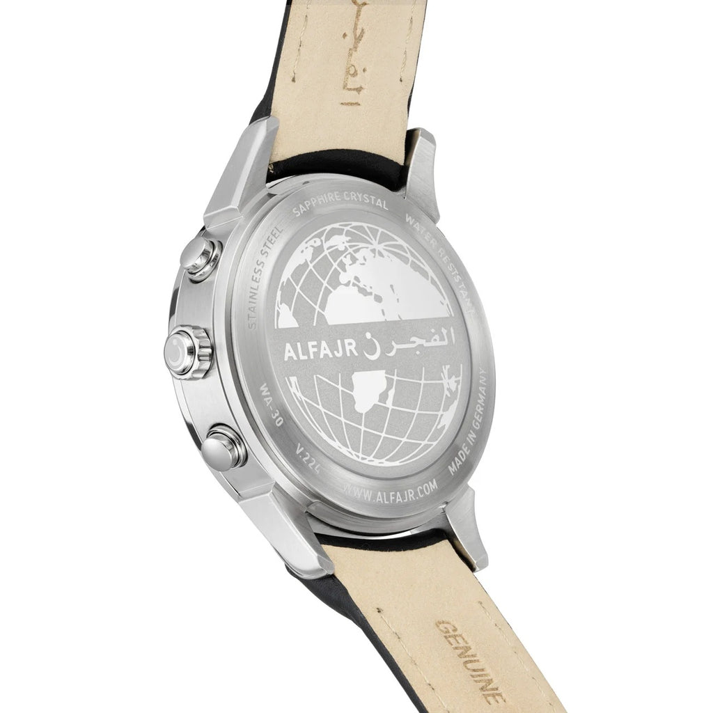 Alfajr Watch WA-30L The Legend 360 Leather Black leather/White dial