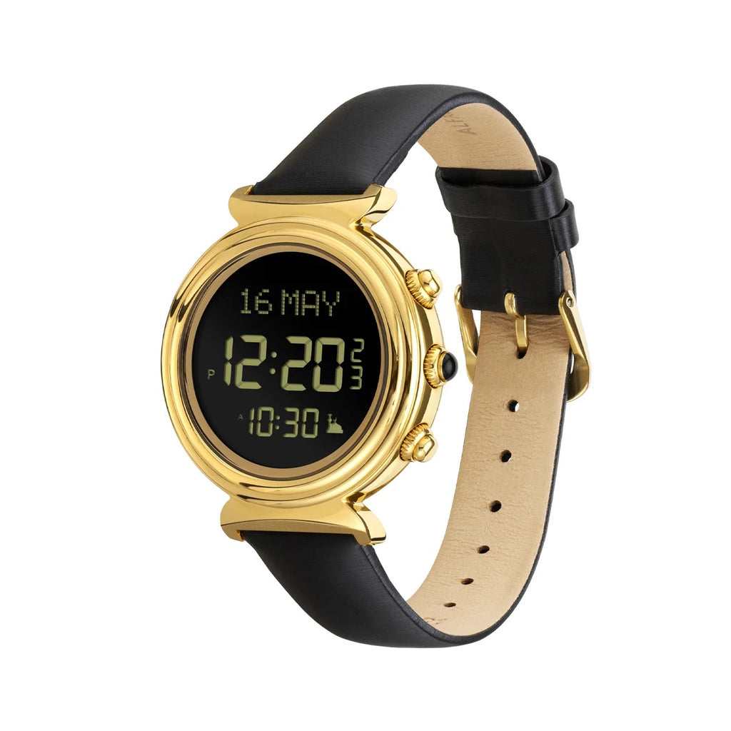 Alfajr Lady Watch WF-14L - Rose gold/Black leather