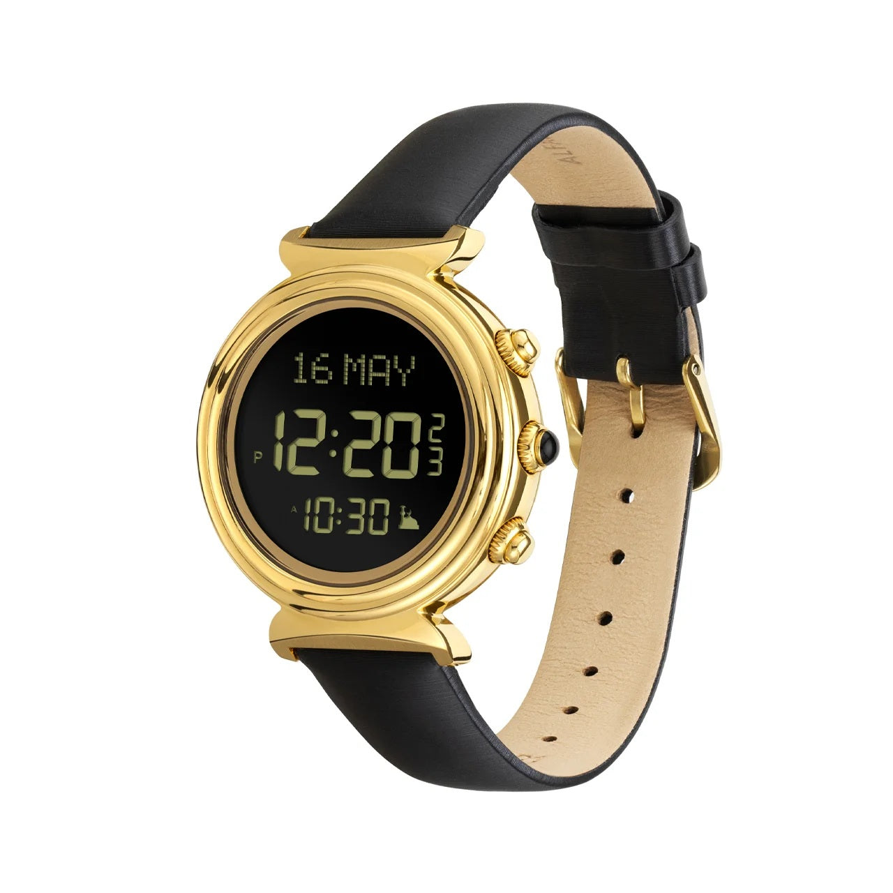 Alfajr Lady Watch WF-14L - Rose gold/Black leather