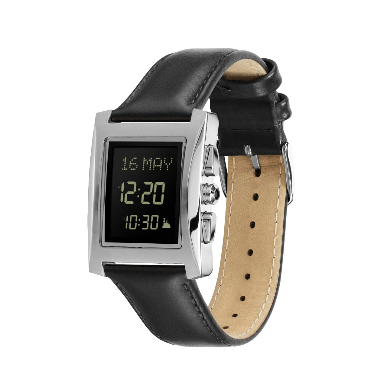 Classic Watch WL-08L, Silver/Black leather