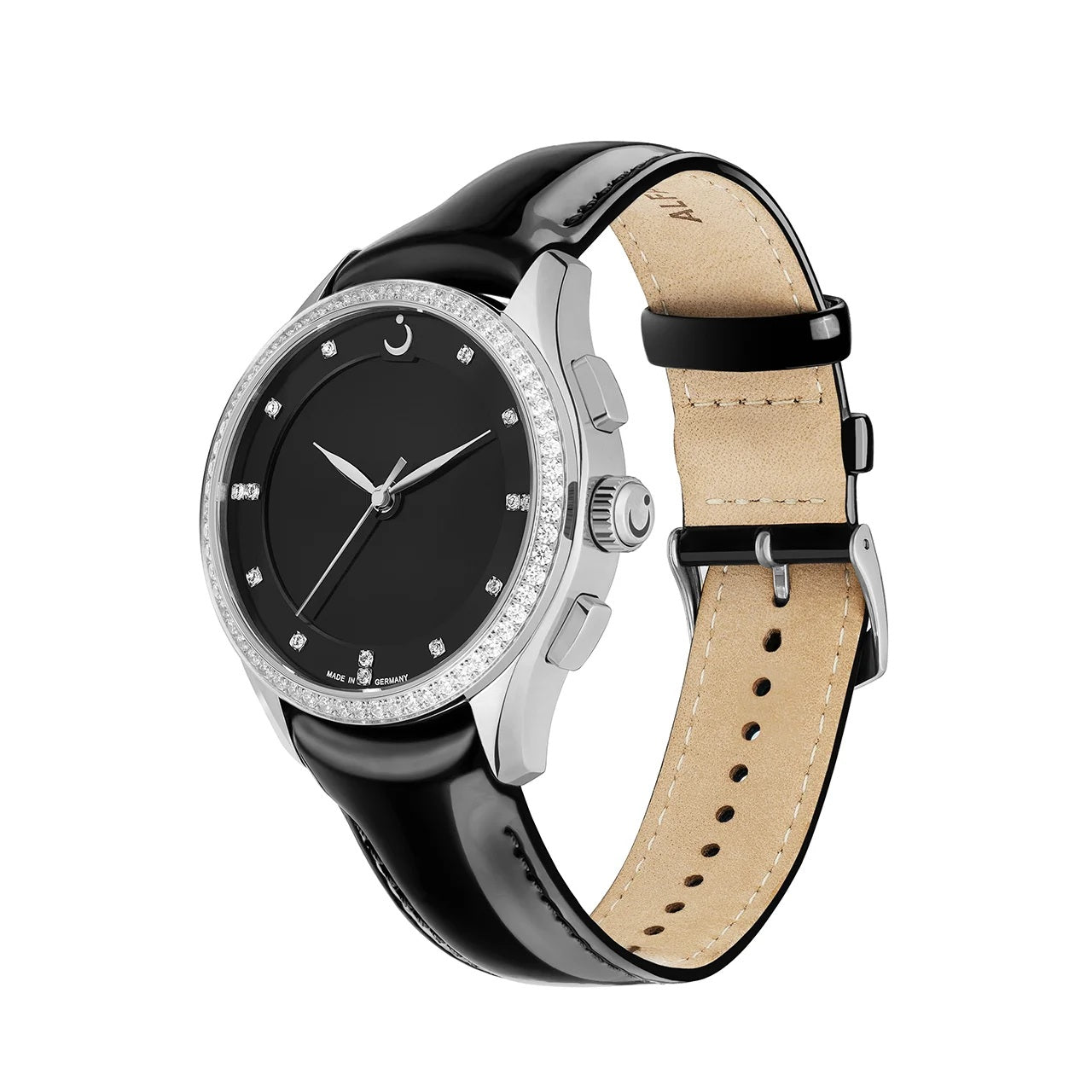 Premier 360 Ladies Leather Silver-Black Strap