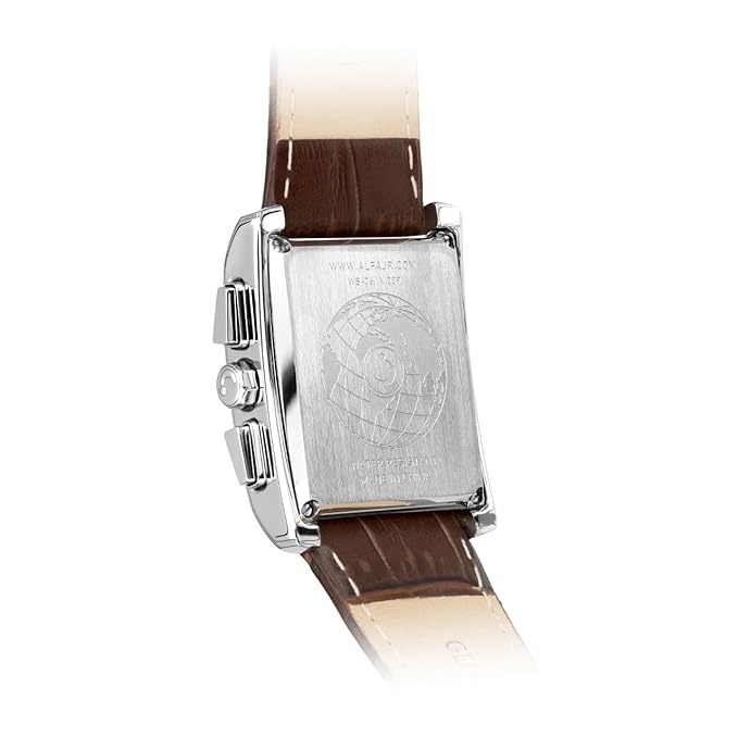 Classic Watch WS-06L-Silver, Brown leather strap