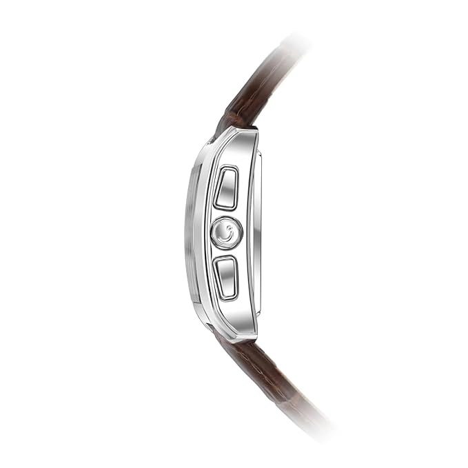 Classic Watch WS-06L-Silver, Brown leather strap