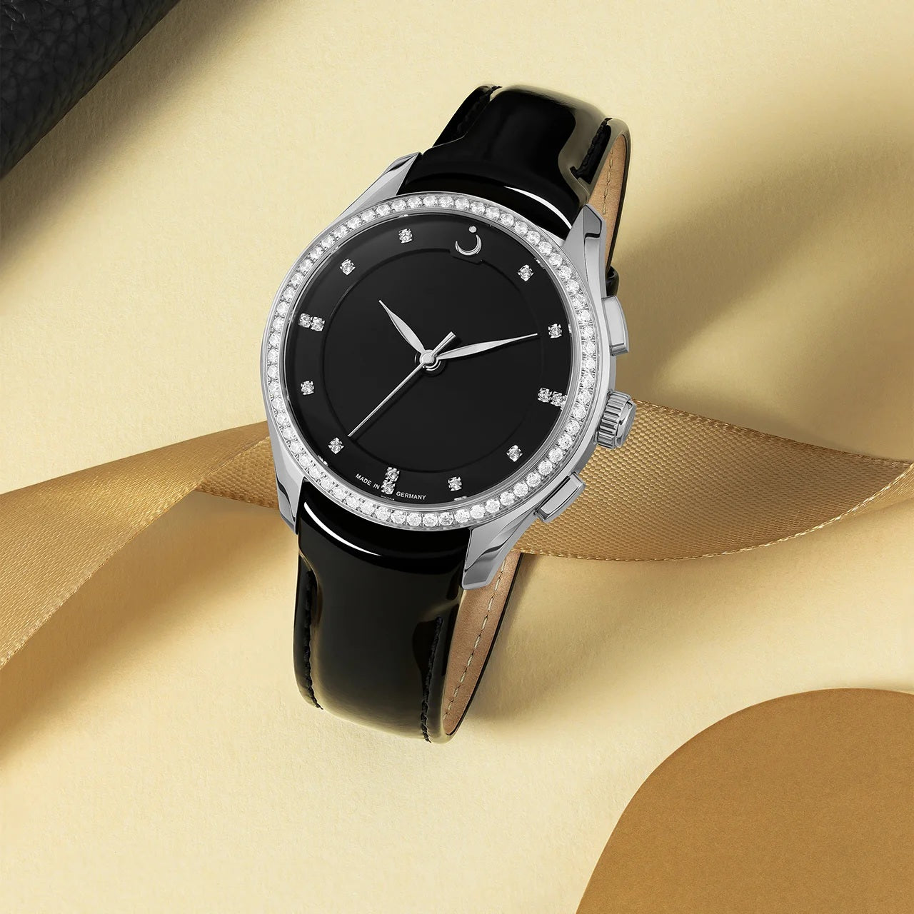 Premier 360 Ladies Leather Silver-Black Strap