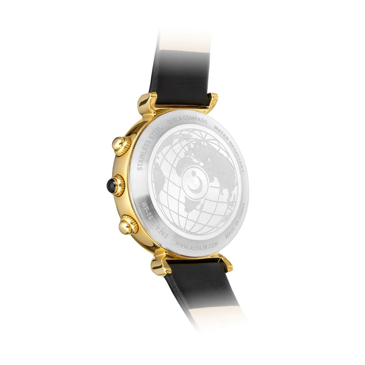 Alfajr Lady Watch WF-14L - Rose gold/Black leather